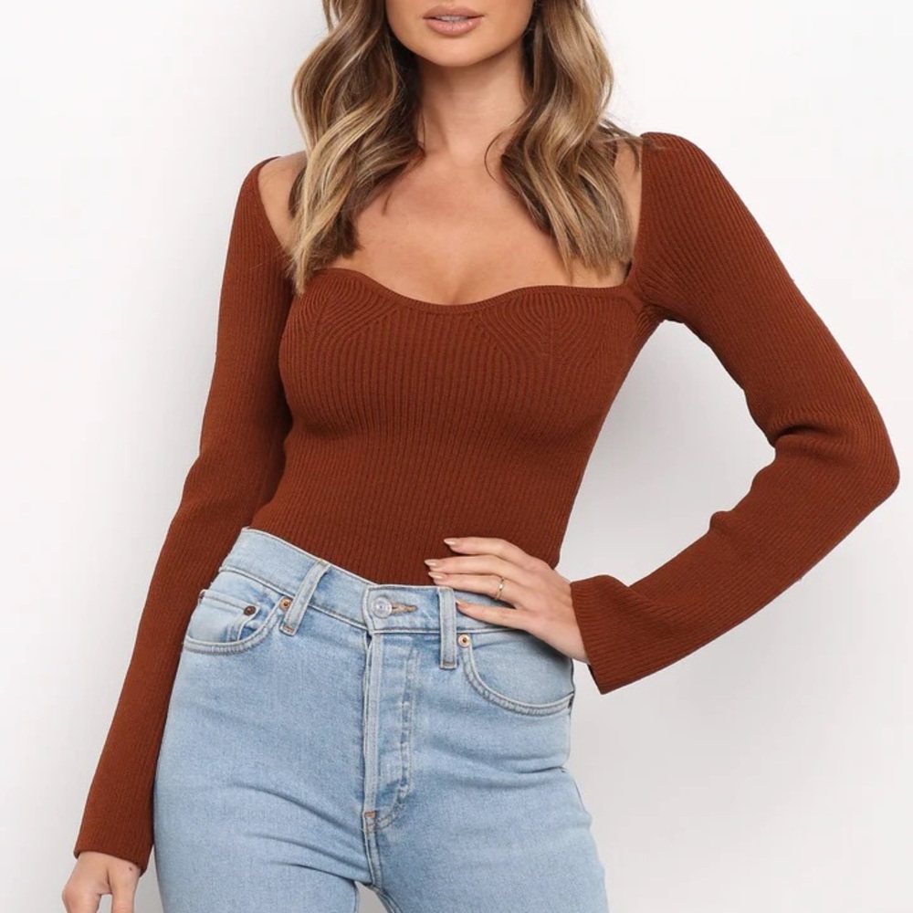 NWOT Knit Sweater Chocolate Brown M/6